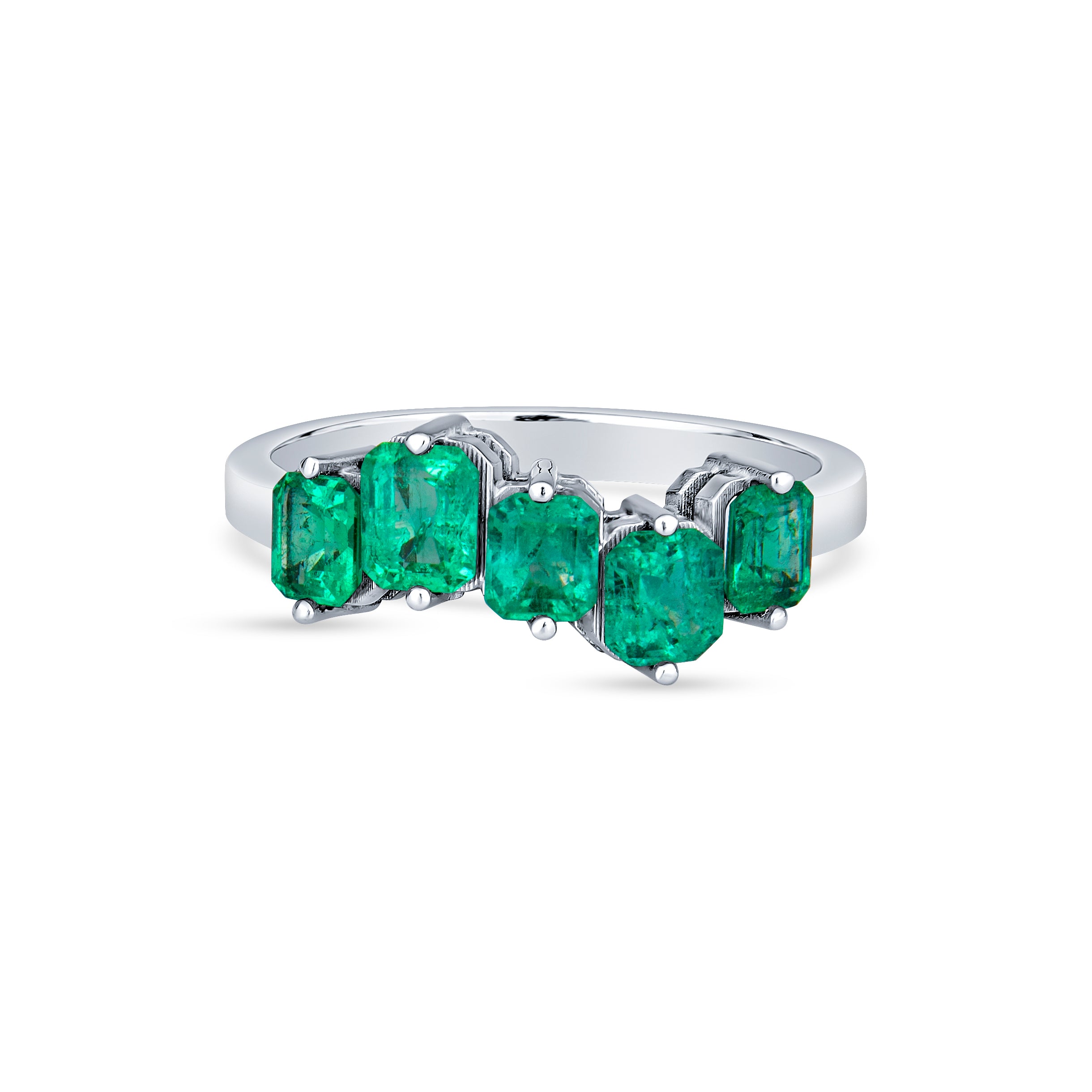 Five Stone Emerald Ring